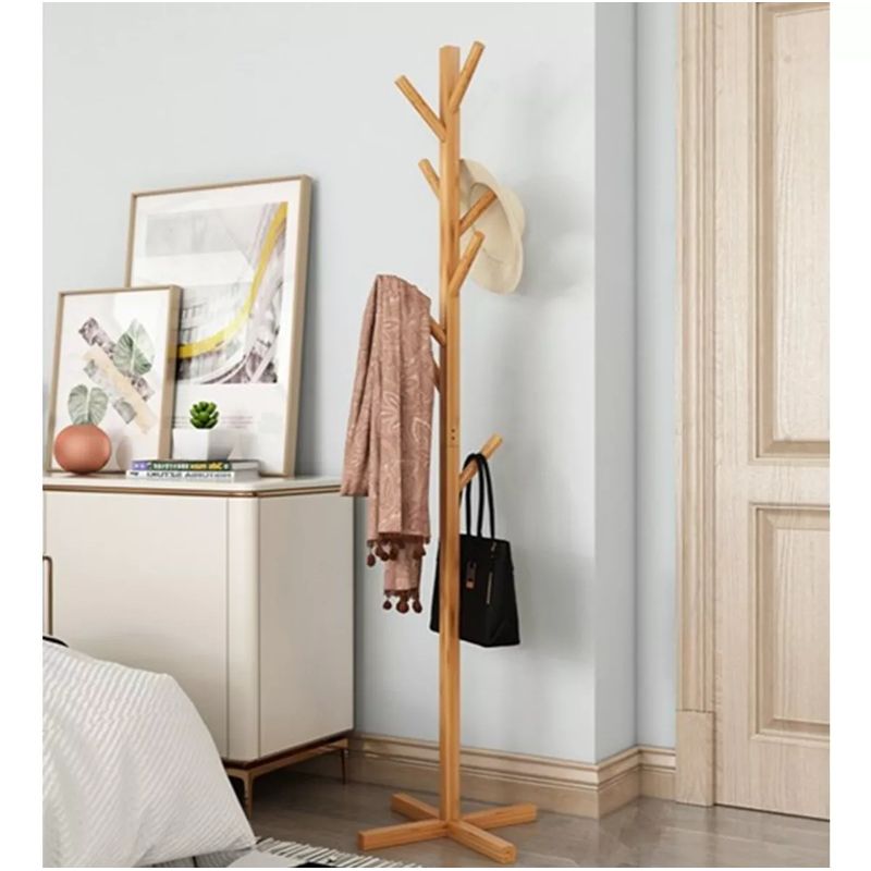 GENERICO - Perchero Colgador De Pie De Madera Nuevo 158x38 Cm