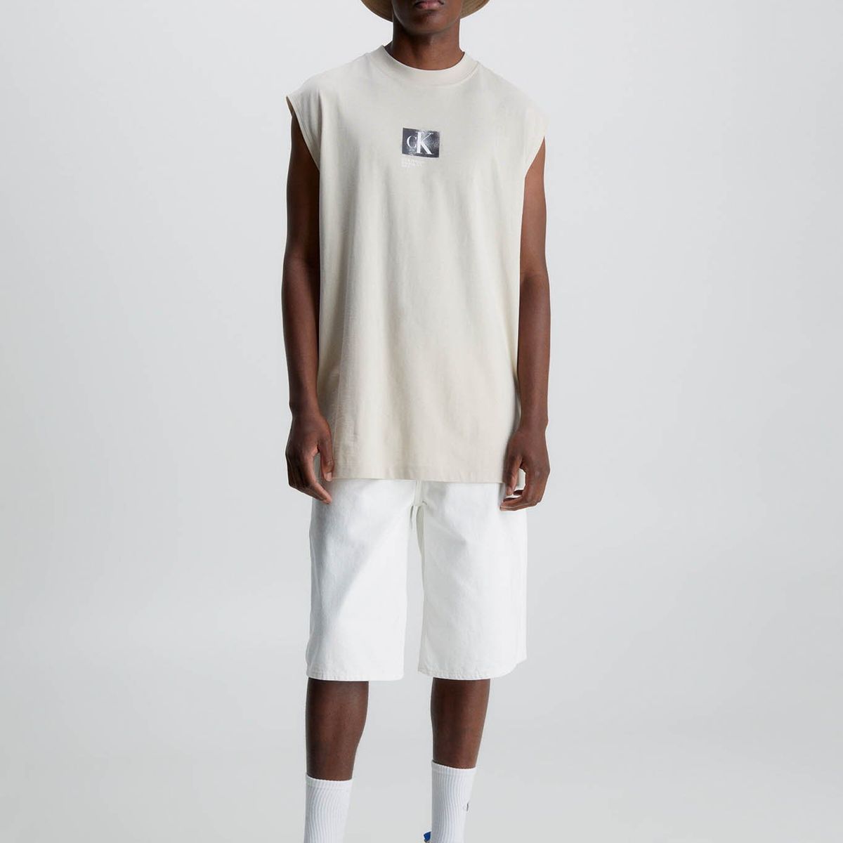 CALVIN KLEIN - Camiseta de tirantes oversize Beige Calvin Klein