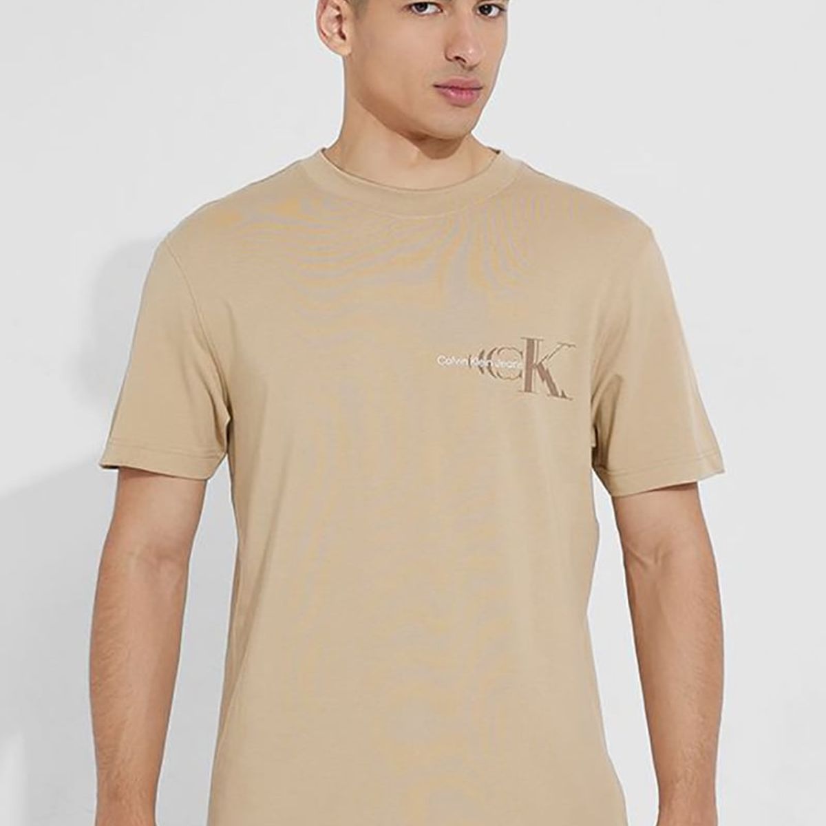 CALVIN KLEIN - Camiseta con logo Beige Calvin Klein