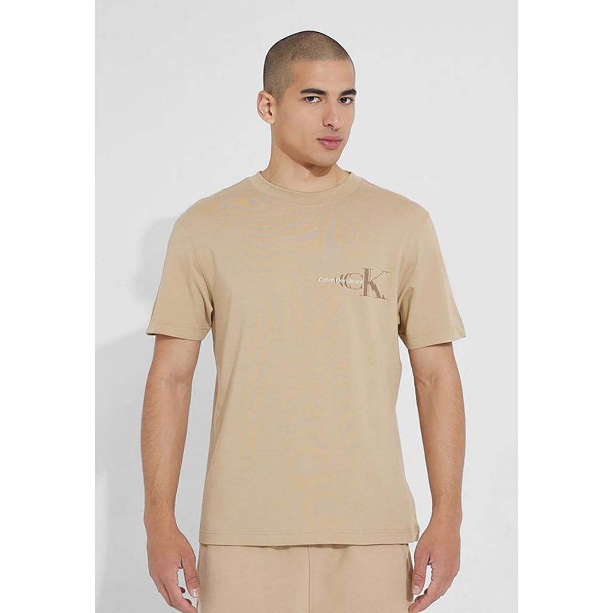 CALVIN KLEIN - Camiseta con logo Beige Calvin Klein