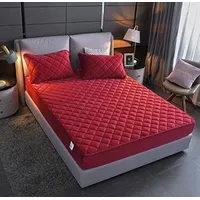 Cubre Colchon Impermeable 1Plaza con funda Burdeo