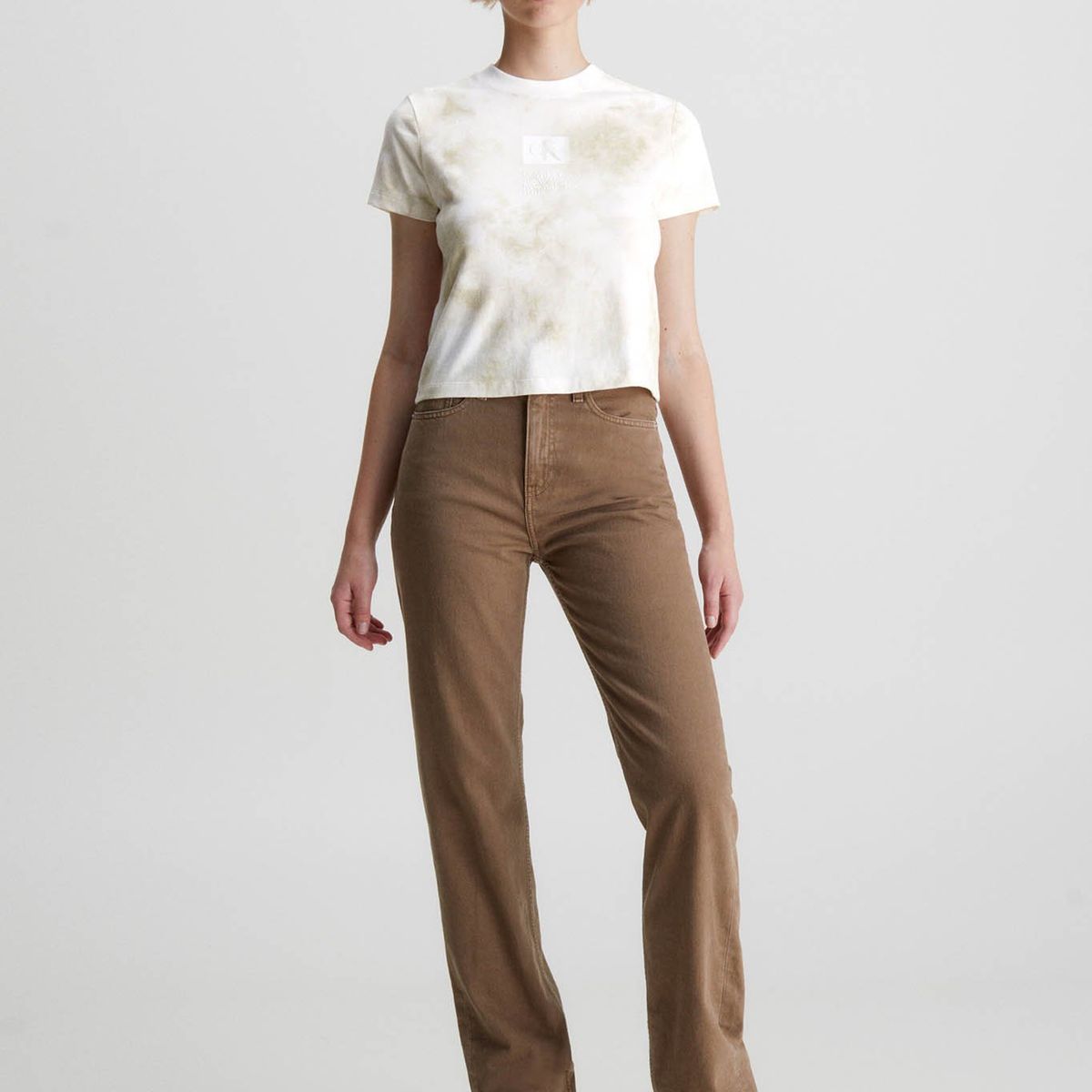 CALVIN KLEIN - Camiseta slim tie dye Blanco Calvin Klein