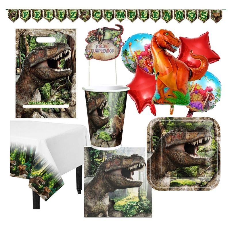 COTILLON ACTIVARTE - Pack Cumpleaños Dinosaurio Jurásico X 24 Cotillón Activarte