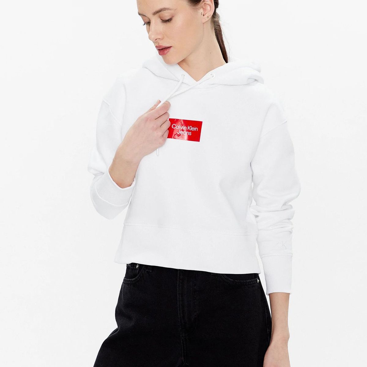 CALVIN KLEIN - Sudadera con capucha y logo Blanco Calvin Klein