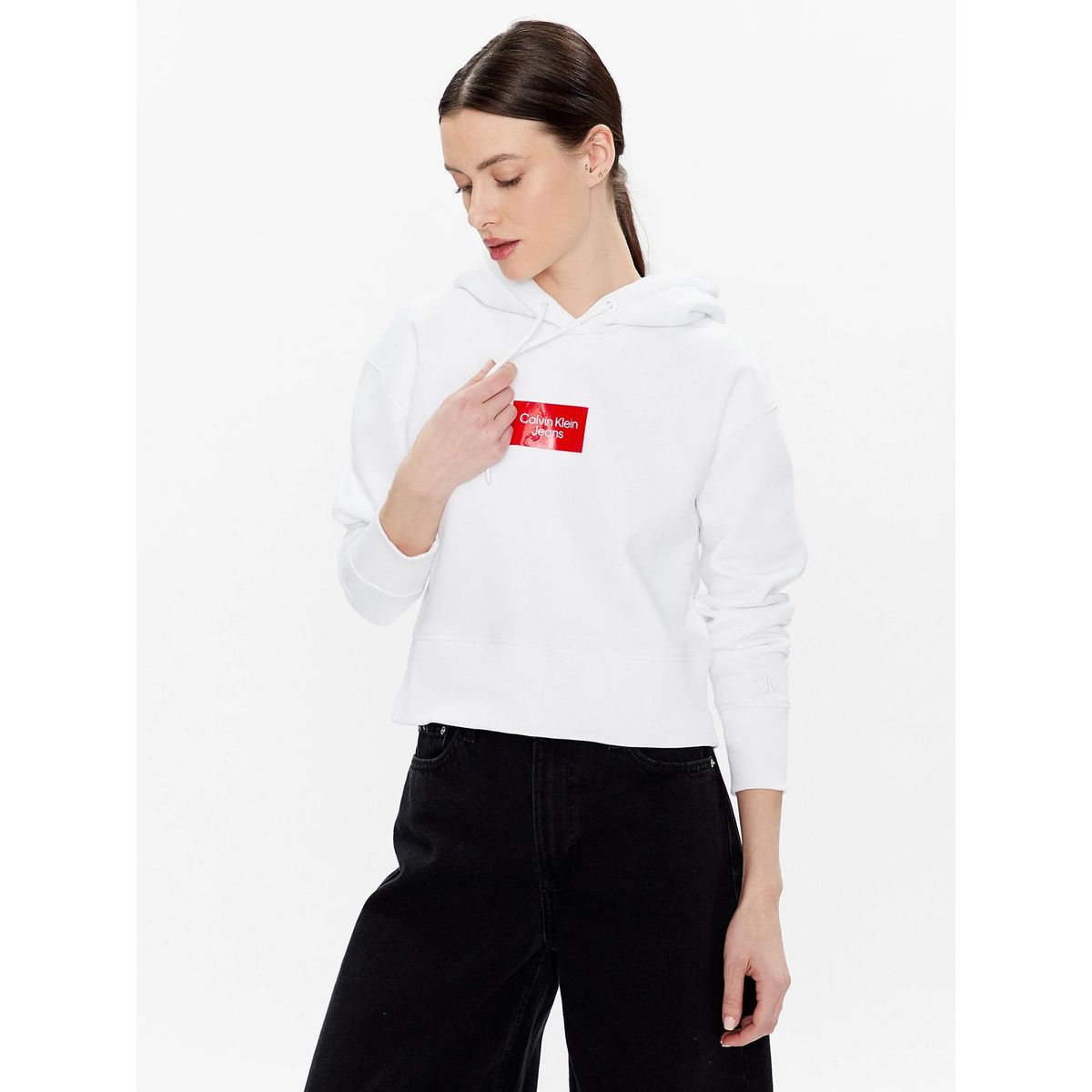 CALVIN KLEIN - Sudadera con capucha y logo Blanco Calvin Klein