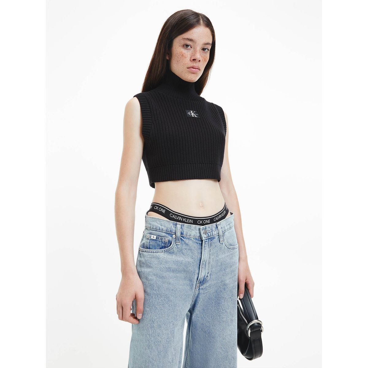 CALVIN KLEIN - Suéter corto sin mangas Negro Calvin Klein