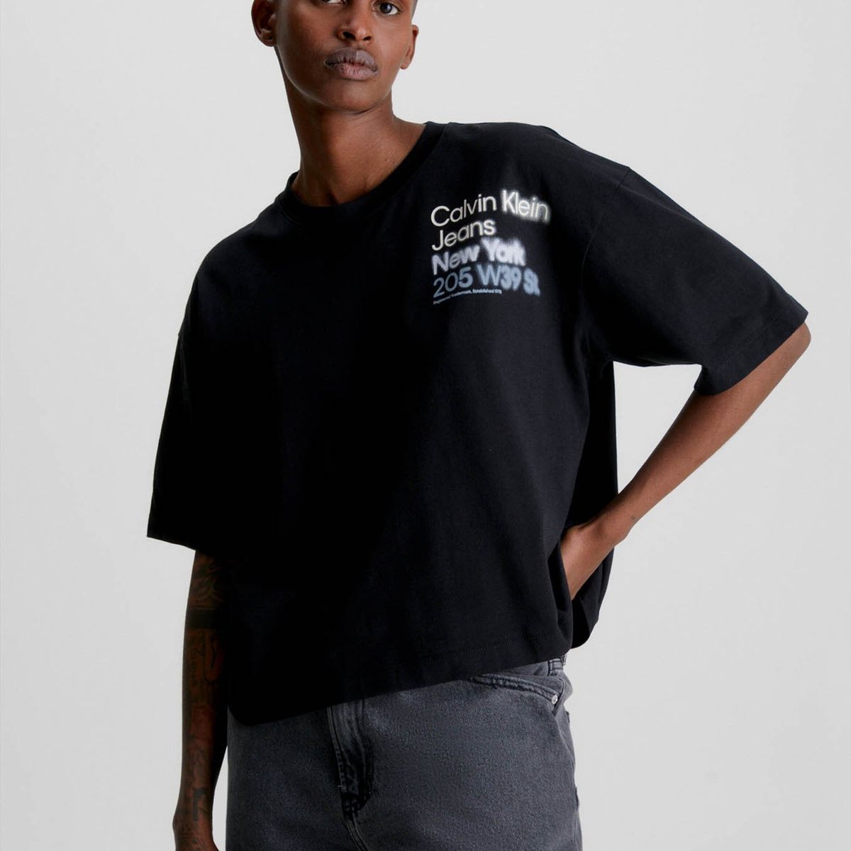 CALVIN KLEIN - Camiseta holgada de algodón orgánico Negro Calvin Klein