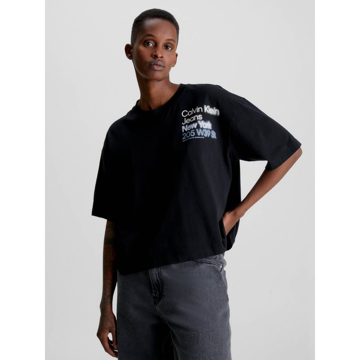 CALVIN KLEIN - Camiseta holgada de algodón orgánico Negro Calvin Klein