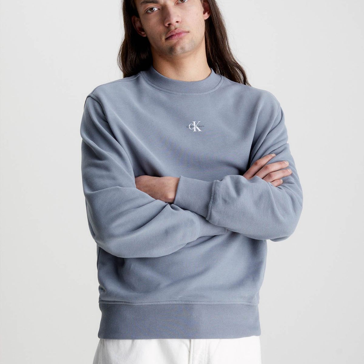 CALVIN KLEIN - Sudadera con Cuello redondo Gris Calvin Klein