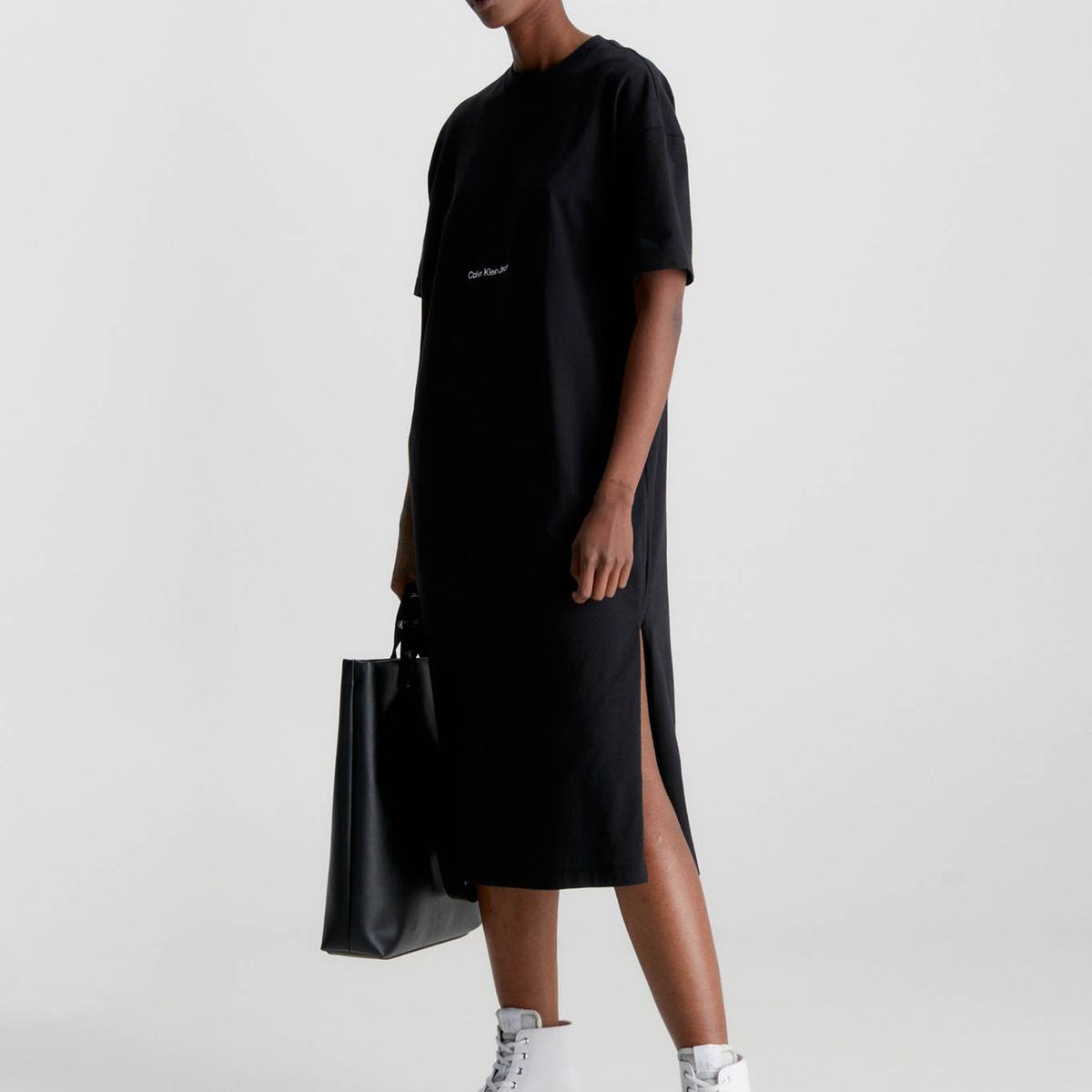 CALVIN KLEIN - Vestido camisero largo holgado Negro Calvin Klein