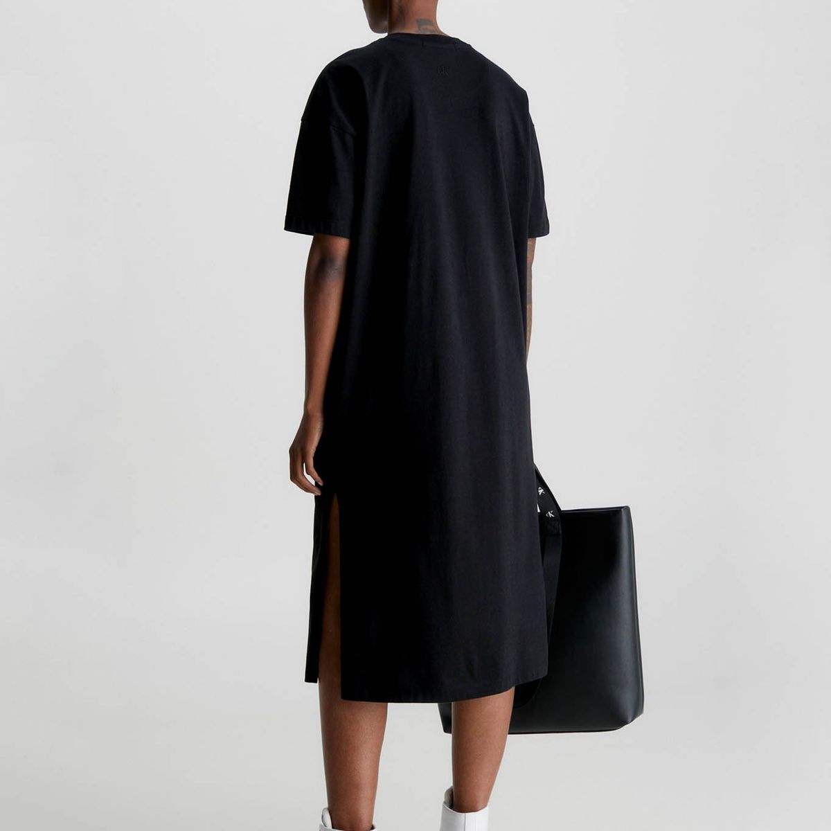 CALVIN KLEIN - Vestido camisero largo holgado Negro Calvin Klein