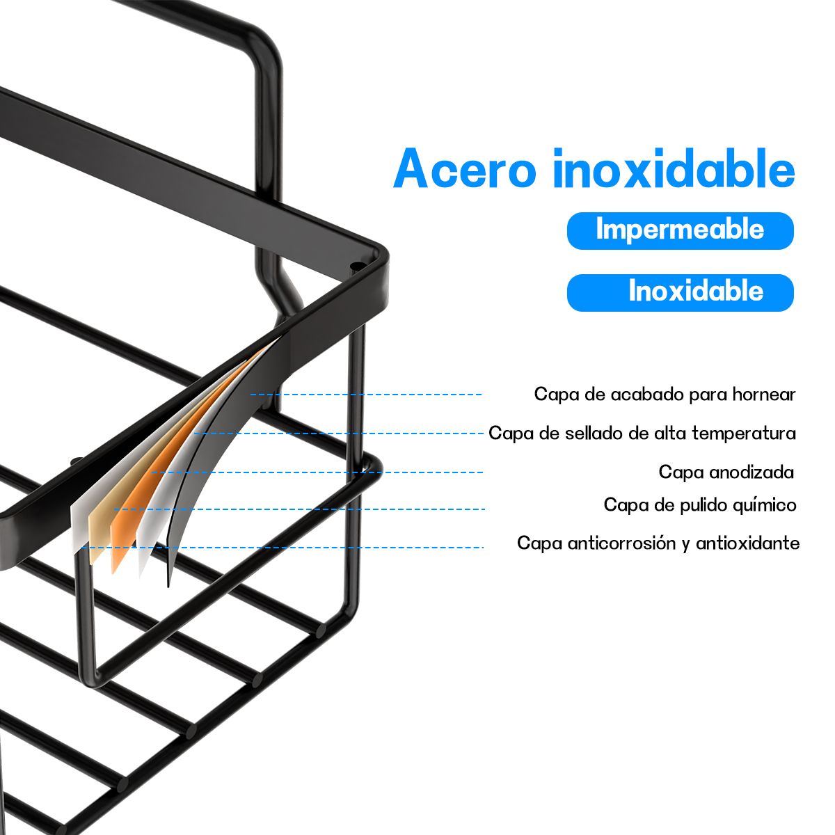 AIZO - Set 5 Organizadores Esquineros Para Ducha