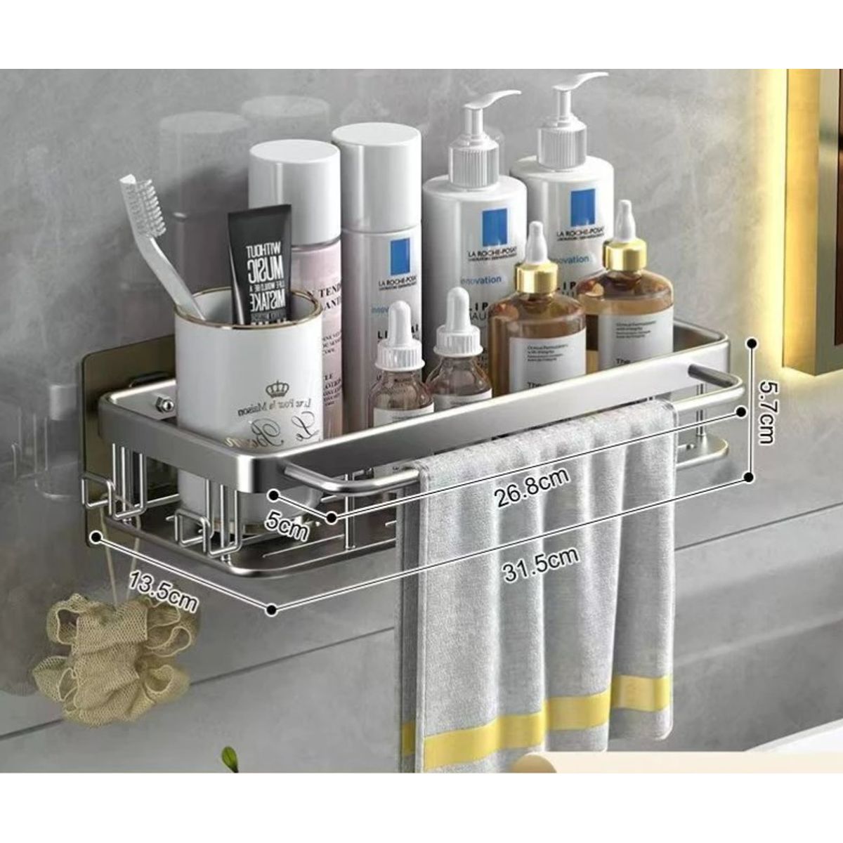 AIZO - Palta Esquinero De Ducha Organizador Baño Repisa Shampoo Toalla