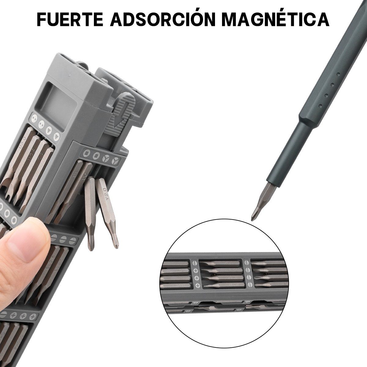 AIZO - Set Kit Juego Destornillador Precisión Magnéticos 44 En 1
