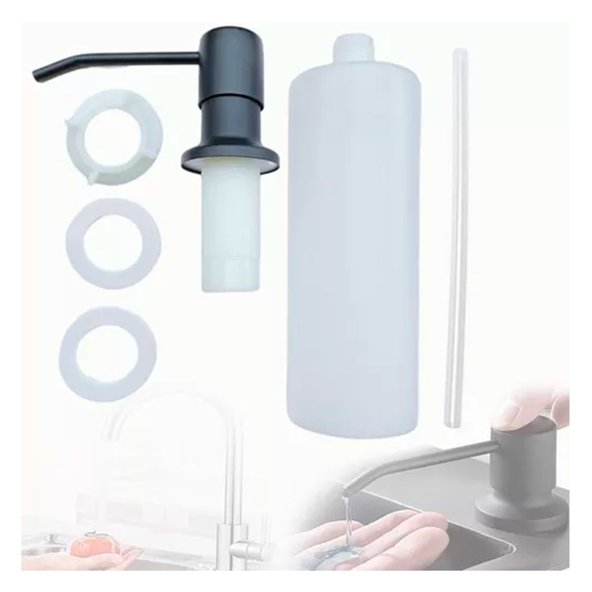 GENERICO - Dispensador Para Jabón Lavaplato De 500ml Negro