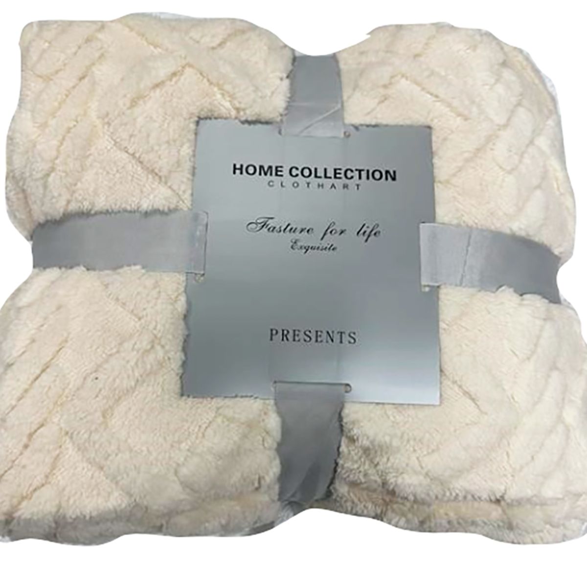 GENERICO - Frazada Jacquard / 2 plazas / con forro polar de sherpa