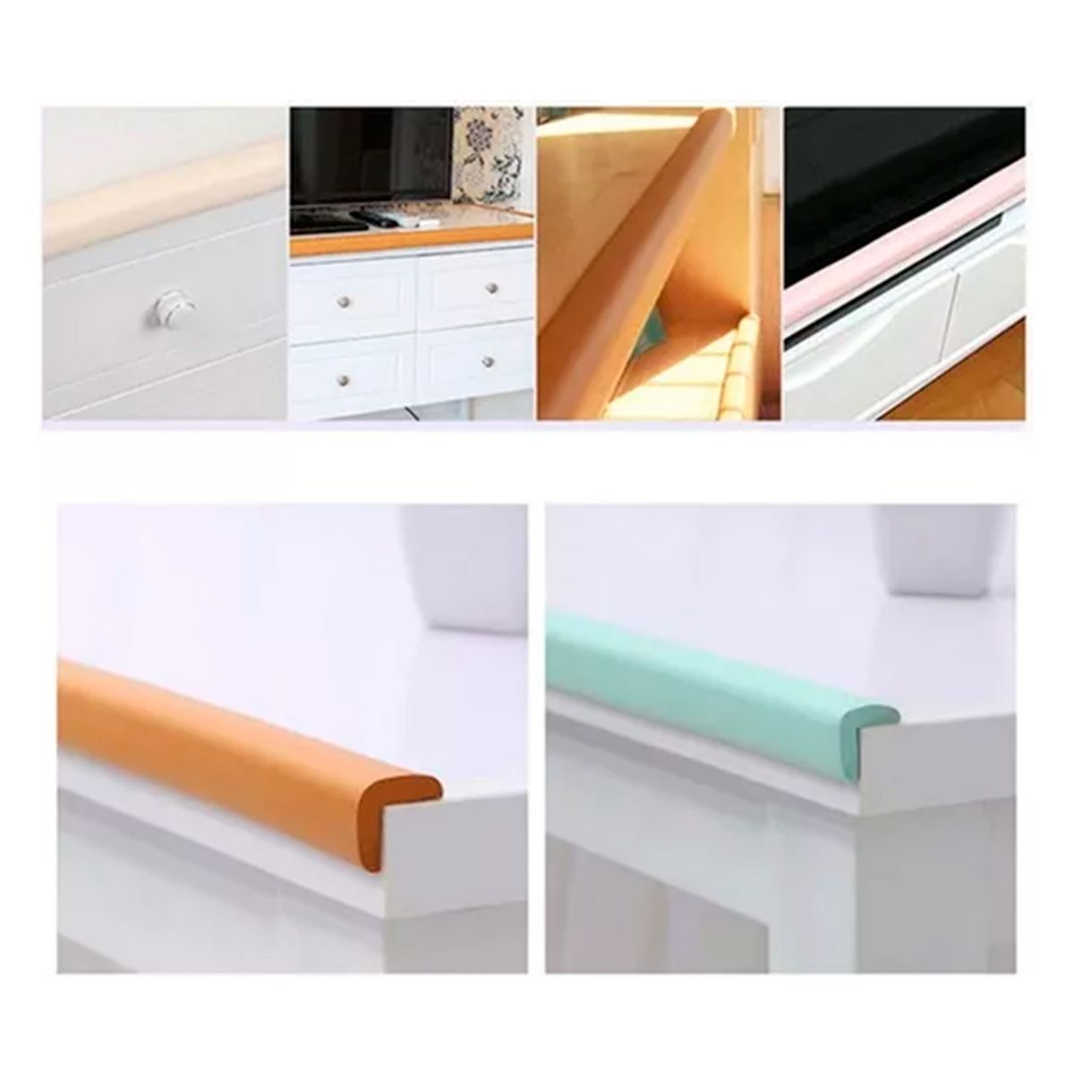 GENERICO - Protector Para Bordes De Mesas  Esquineros Negro