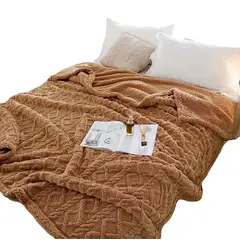 GENERICO - Frazada Jacquard / 2 plazas / con forro polar de sherpa
