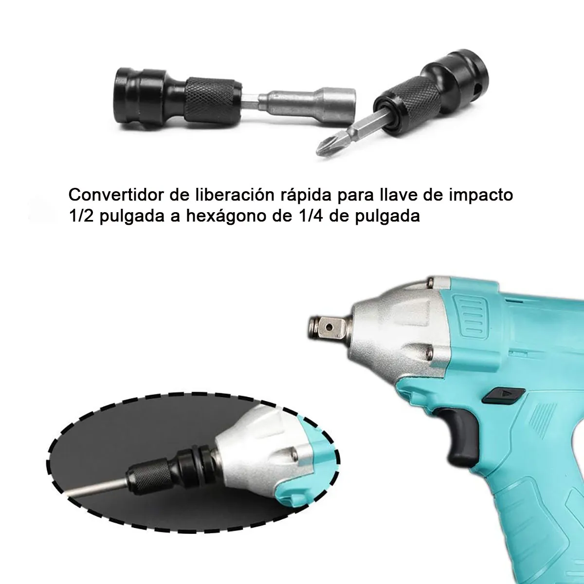 AIZO - 5pk Adaptador De Impacto De12 Pulgada A Punta Hexagonal 14
