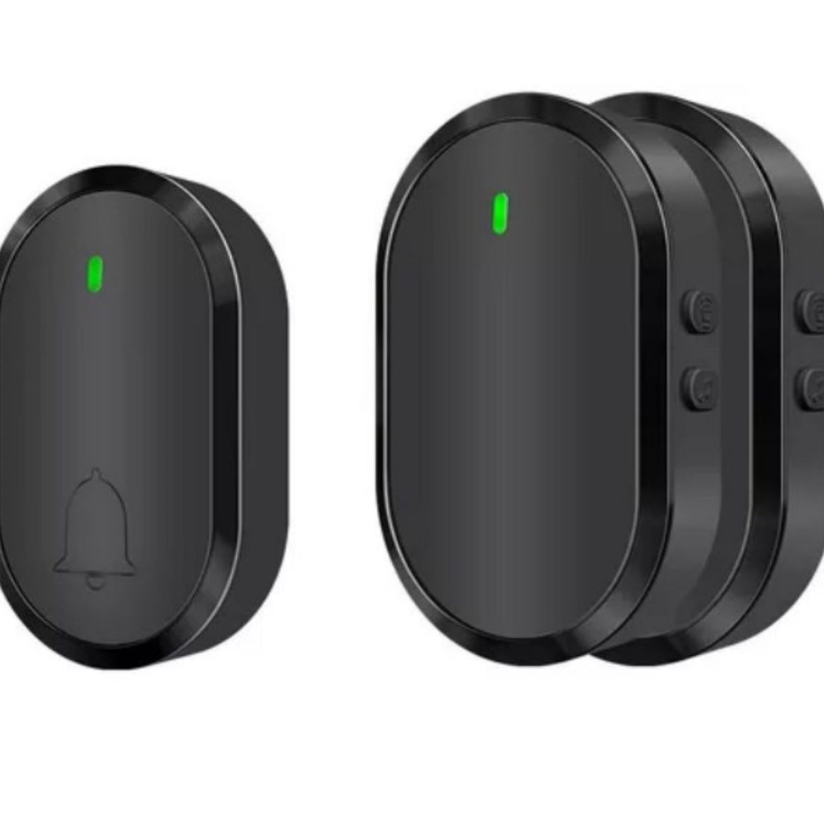 AIZO - Negro Timbre Inalámbrico Portátil 1 Transmiso 2 Receptores