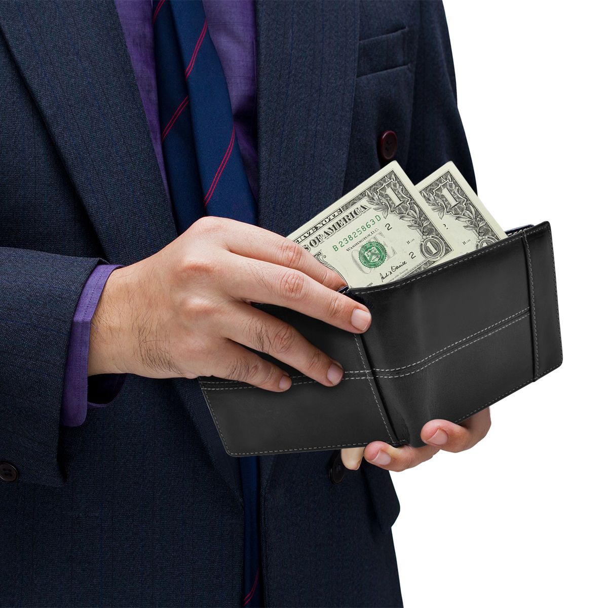 AIZO - Negro Marrón Cartera Antirrobo Para Hombre Billetera Rfid Cuero