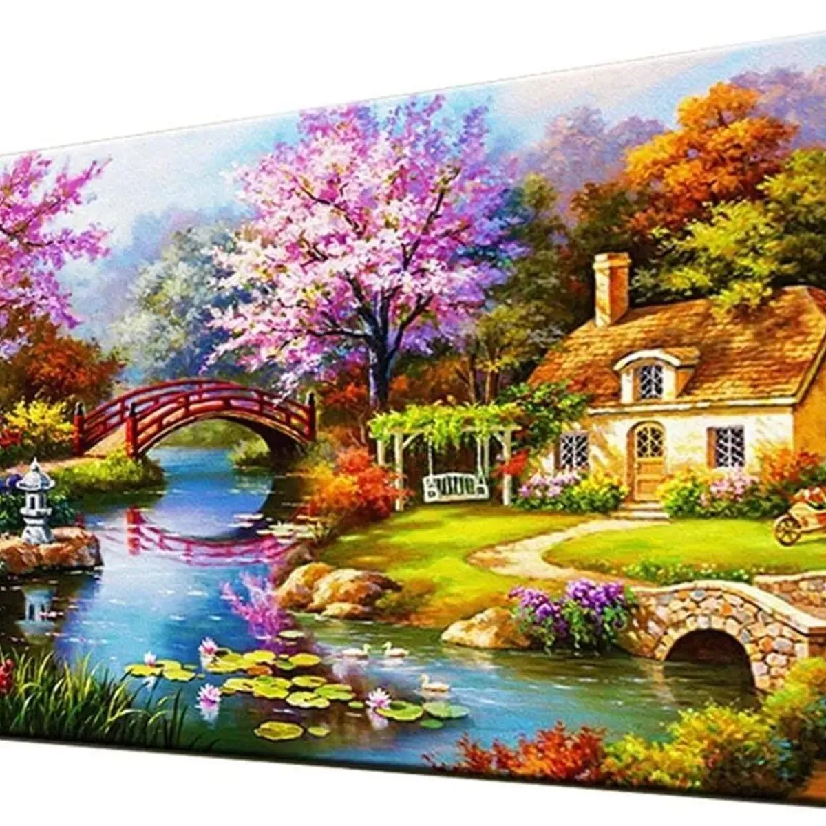 KUANGYE - Bordado Pintura Diamante - Jardin Japones Paisaje 50x25
