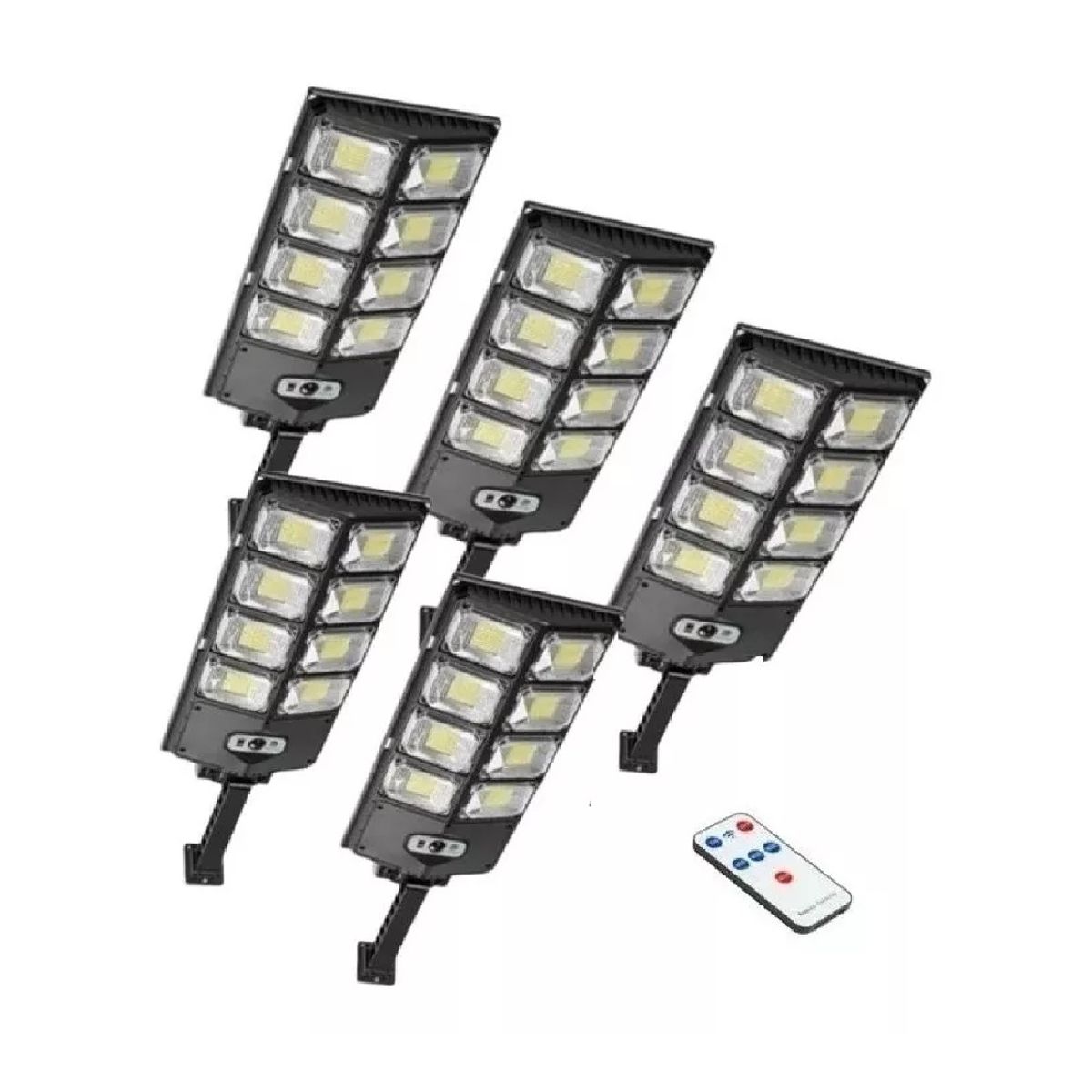 GENERICO - Pack X5 Focos Solares Potente Led Con Sensor Exterior 200w