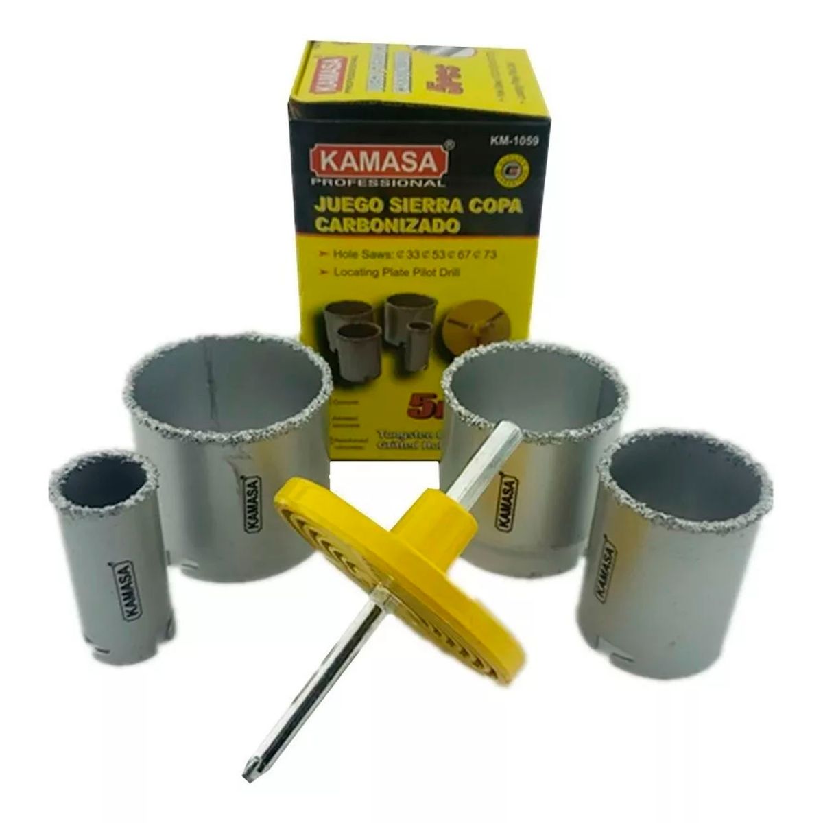 KAMASA - Juego De Broca Sierra Copa Diamantada 5 Piezas 33-73mm Km