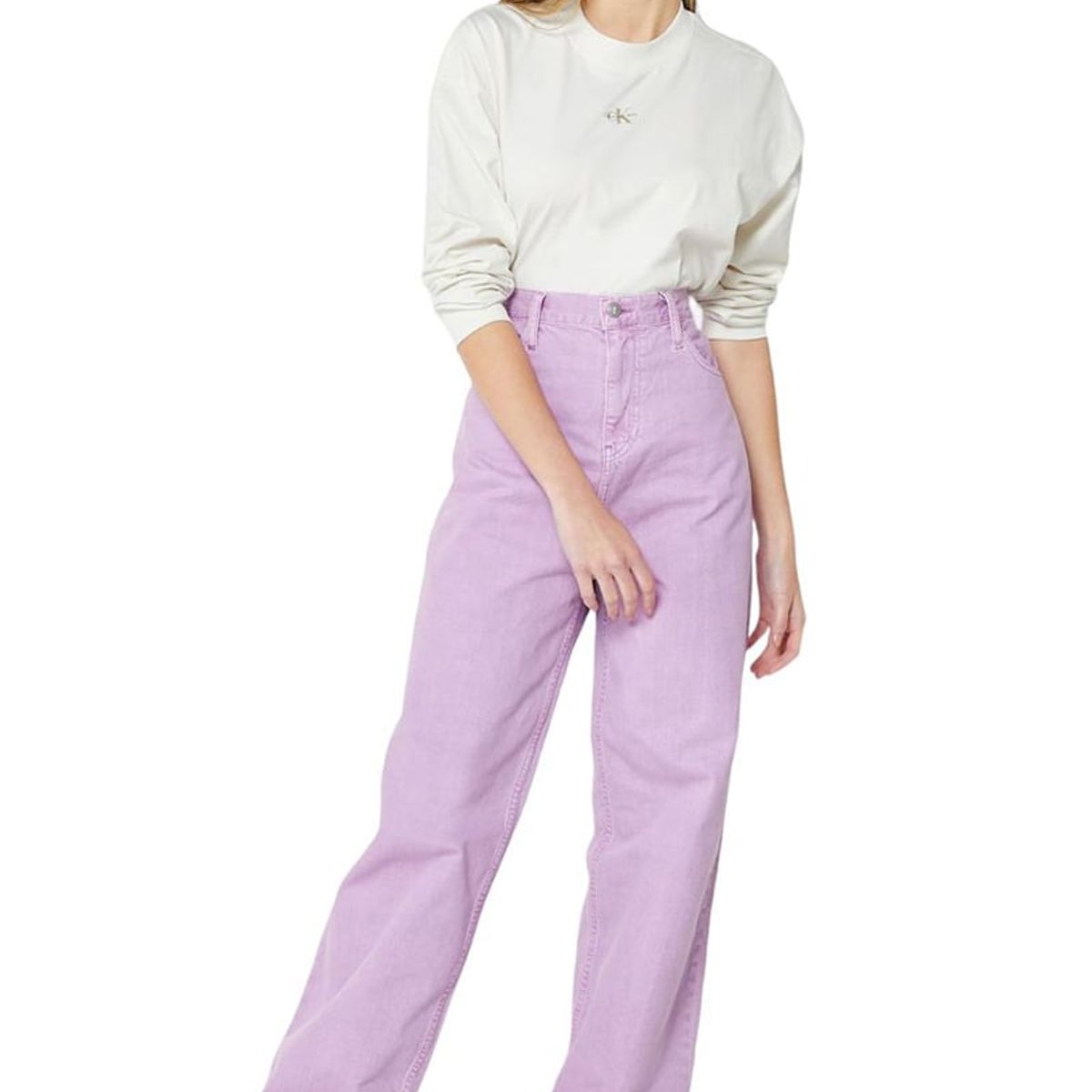 CALVIN KLEIN - Camiseta manga larga con logo Blanco Calvin Klein