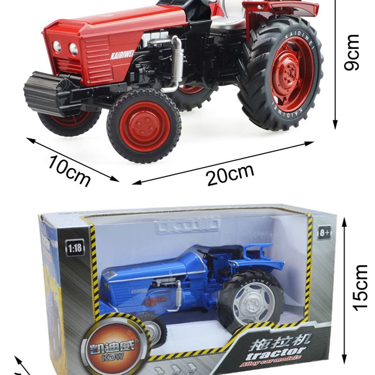 WELLY - TRACTOR ESCALA KAIDIWEI ROJO 1 18 COLECCIÓN