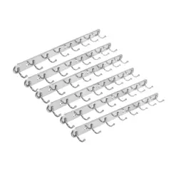 GENERICO - X6 Colgador Perchero Aluminio De Pared Para Toallas Ropa