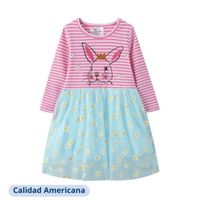 Vestido Manga Larga Tul Niña