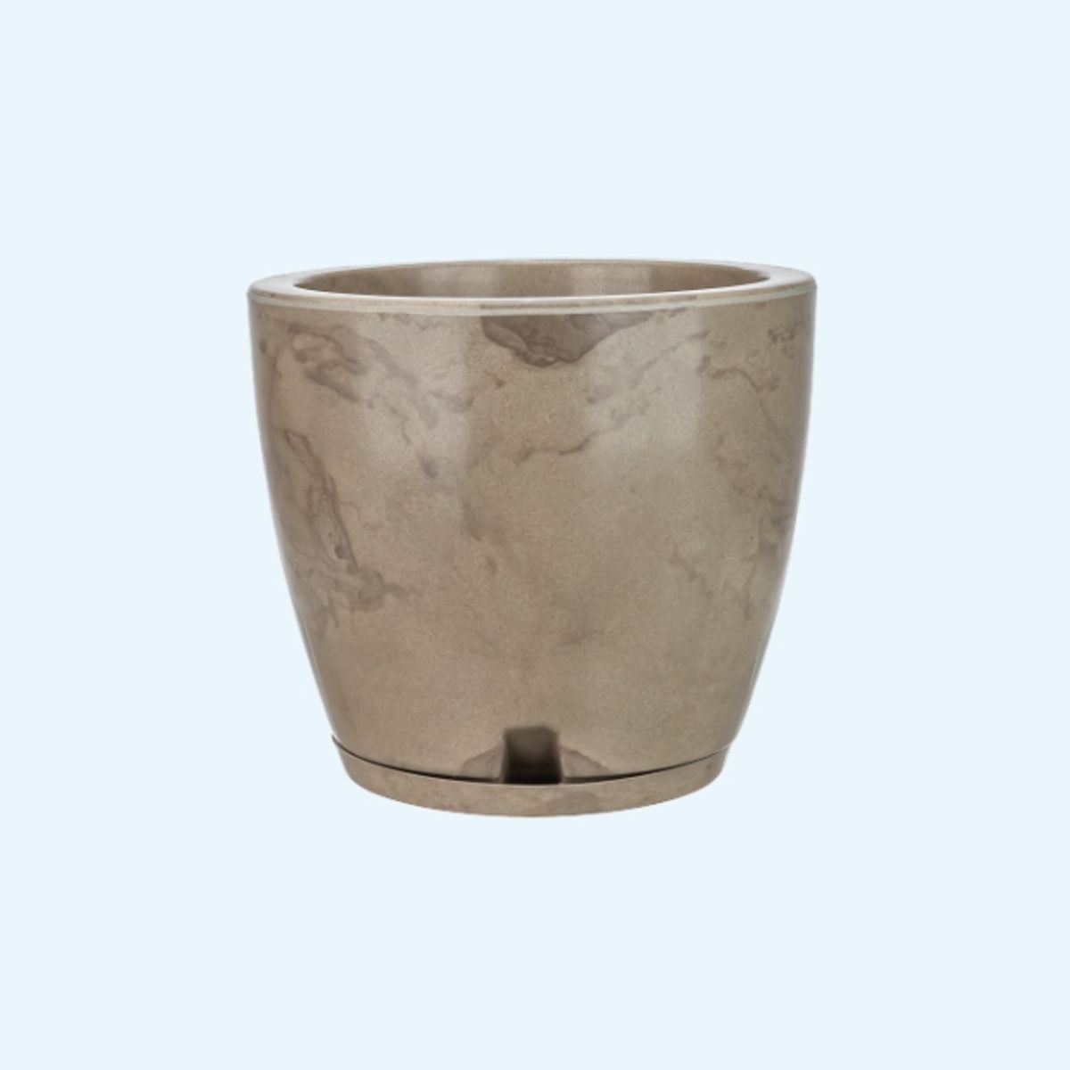 FLORIDIS - MACETERO FLORIDIS BEIGE EFECTO MARMOL AMSTERDAM 28CM ALTO CON PLATO