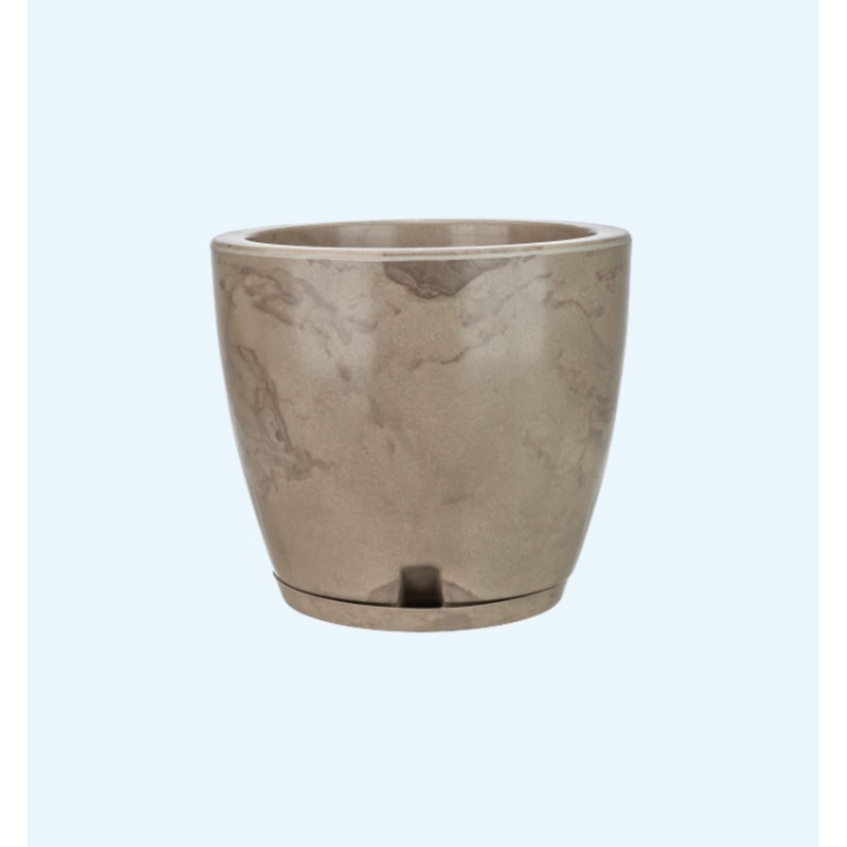 FLORIDIS - MACETERO FLORIDIS BEIGE EFECTO MARMOL AMSTERDAM 28CM ALTO CON PLATO