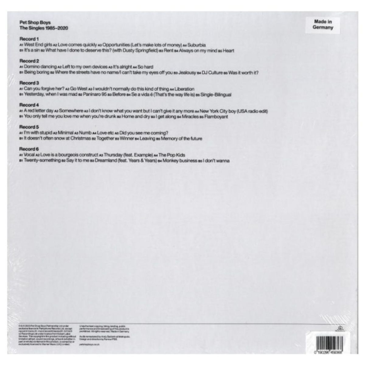 HITWAY MUSIC - PET SHOP BOYS - SMASH THE SINGLES 1985-2000 (6LP) - VINILO HITWAY MUSIC