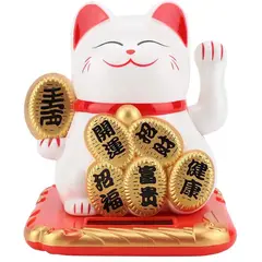 GENERICO - Adorno de Estatua de Gato de la Fortuna con Diseño Blanco