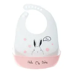 GENERICO - Babero de Silicona para bebé diseño Conejo