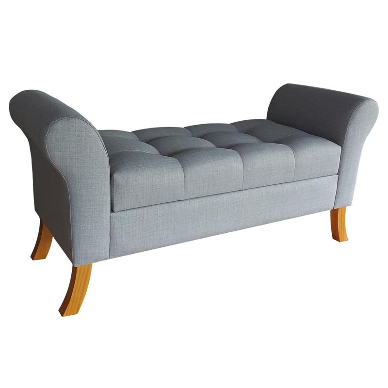 GENERICO - Banqueta Baúl Tucson Color Lino Gris Plata