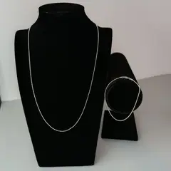 GENERICO - Cadena y pulsera conjunto joyas de plata Abacus Normal ley 925 50cm Italia