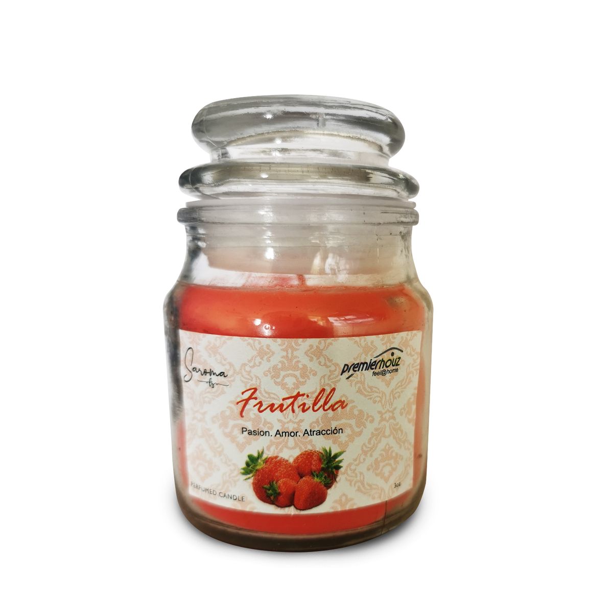 GENERICO - Vela Aroma Intenso Frutilla Para Pasión Amor  Atracción 85grs