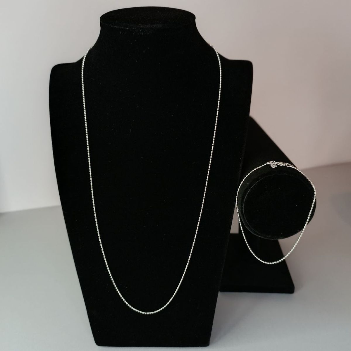 GENERICO - Cadena y pulsera conjunto joyas de plata Abacus Normal ley 925 55cm Italia