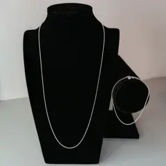 GENERICO - Cadena y pulsera conjunto joyas de plata Abacus Normal ley 925 55cm Italia
