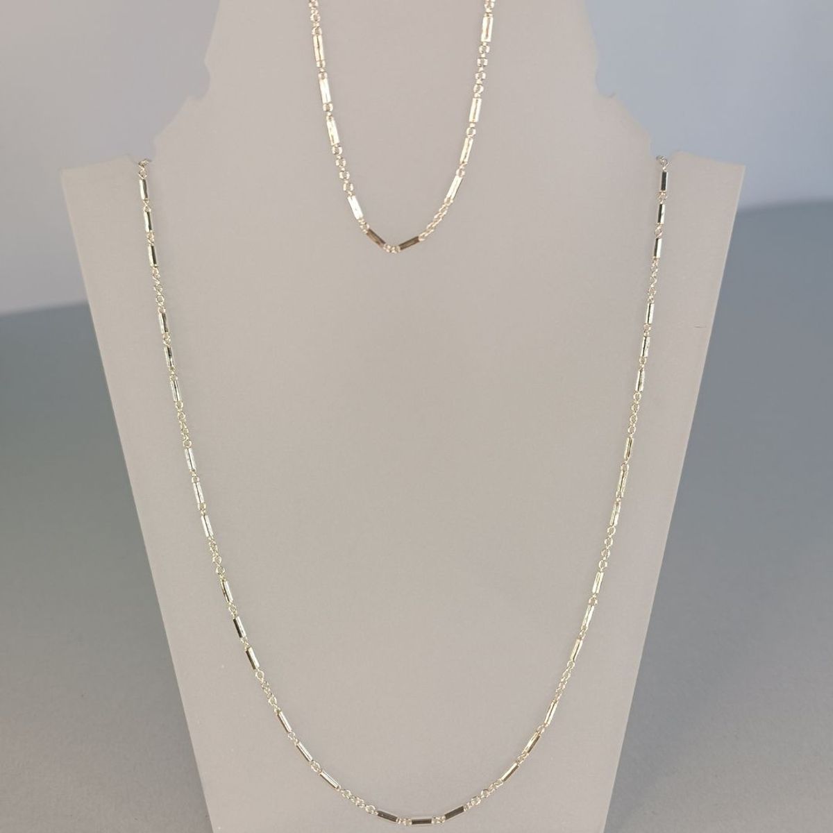 GENERICO - Cadena y pulsera Bamboo Chain 3 conjunto joyas de plata damas Ley 925