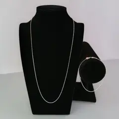GENERICO - Cadena y pulsera conjunto joyas de plata Cylinder Normal ley 925 55cm Italia