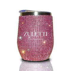 GENERICO - Vaso térmico Zuletti con brillos, tazón brillante 355 ml - Rosado.