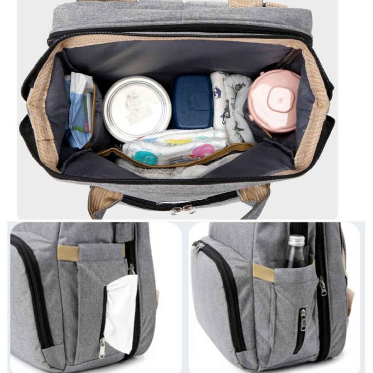 GENERICO - Mochila 3 En 1 Pañalera Cuna Y Mudador Portátil Para Bebés