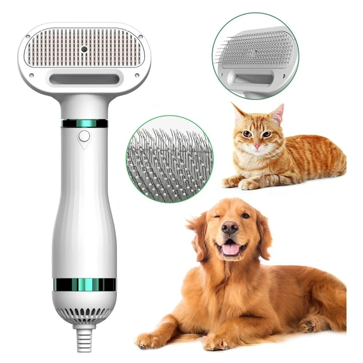 GENERICO - Cepillo Secador Quita Pelos Mascotas Perro Gato Saca Pelusas