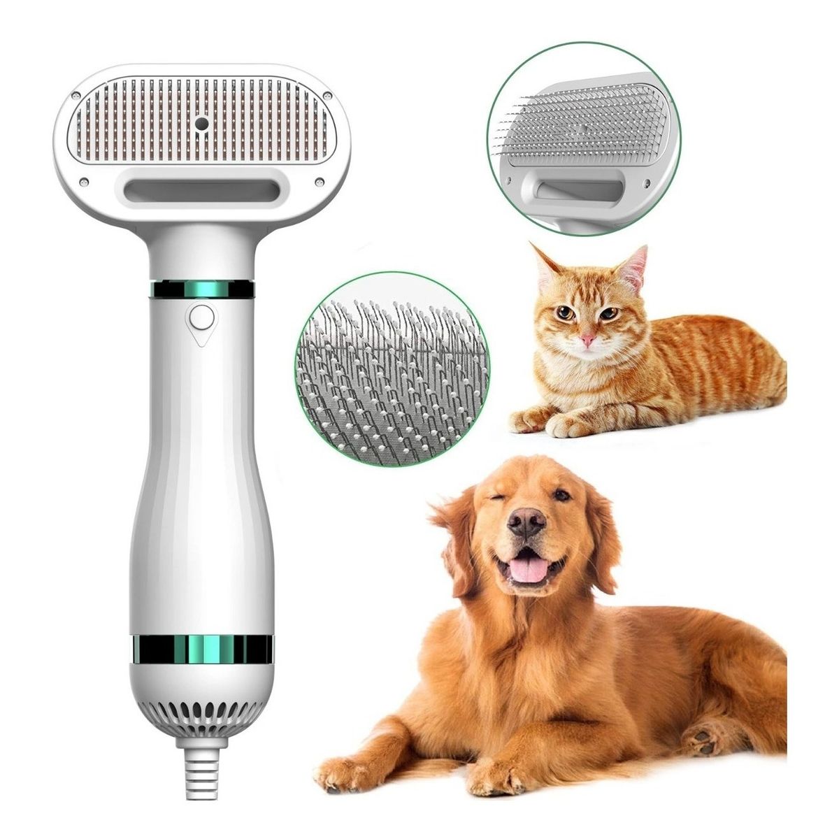GENERICO - Cepillo Secador Quita Pelos Mascotas Perro Gato Saca Pelusas