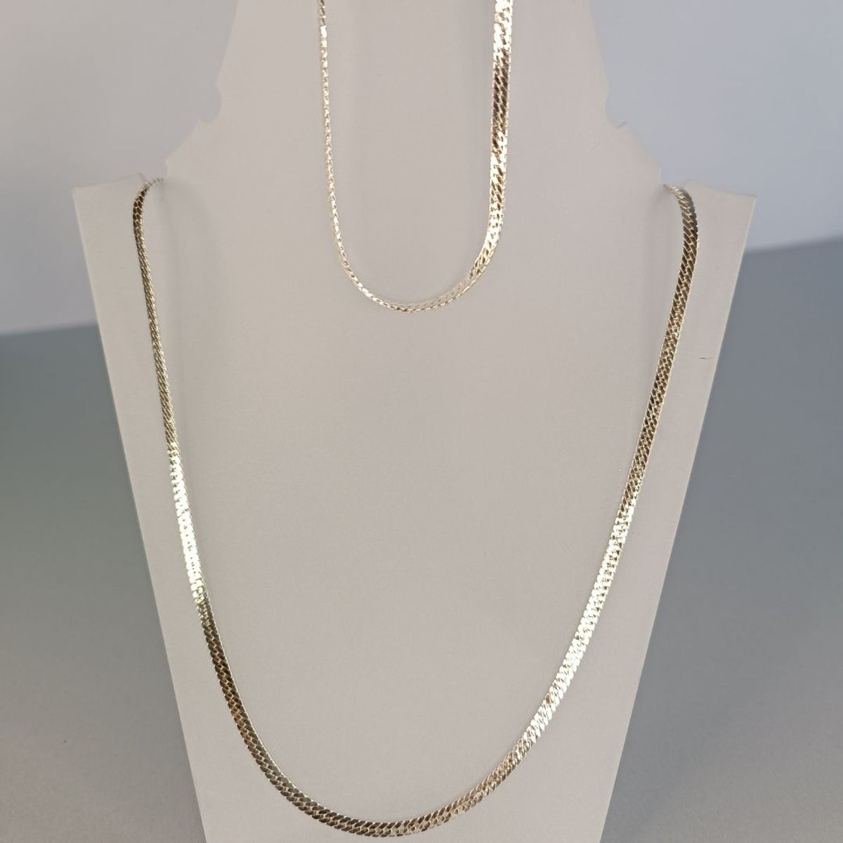 GENERICO - Cadena y pulsera conjunto joyas de plata Flat Chain ley 925 50cm Italia