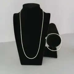 GENERICO - Conjunto 2 cadena y pulsera Round Fox Tail joya de plata damas Ley 925